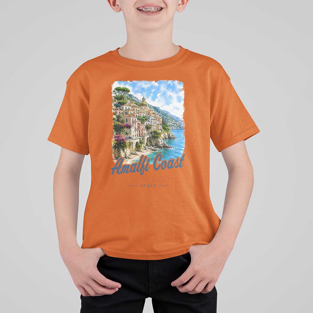 Amalfi Coast T Shirt For Kid La Dolce Vita Italy Coastal Village Vintage Mediterranean Paradise