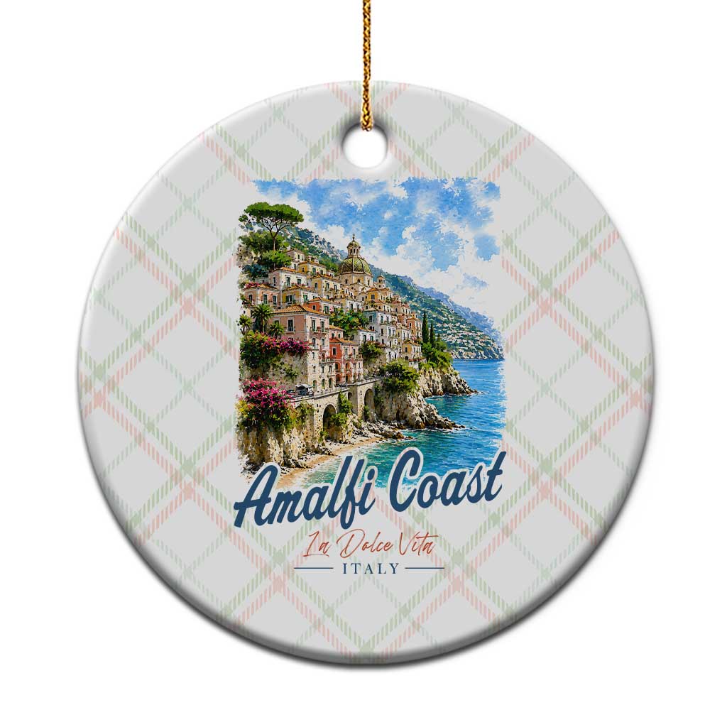 Amalfi Coast Ceramic Ornament La Dolce Vita Italy Coastal Village Vintage Mediterranean Paradise