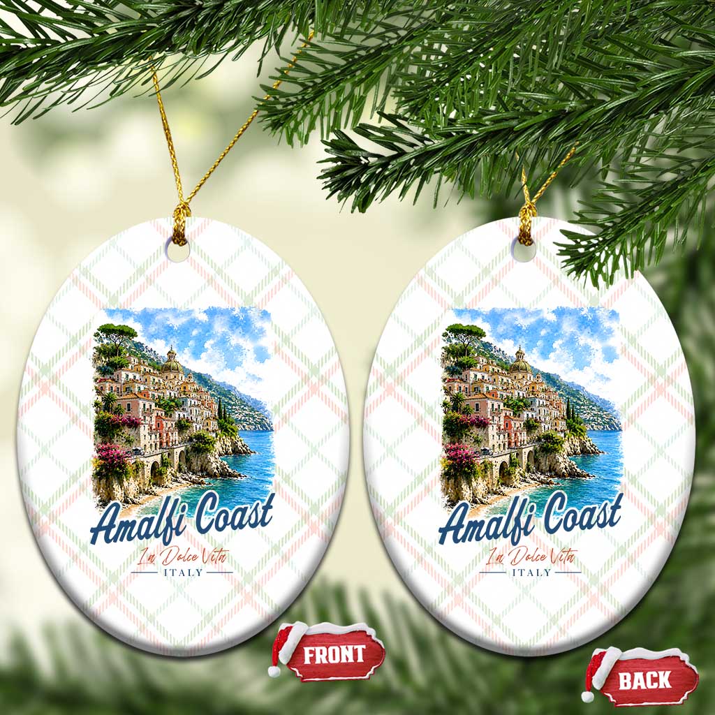 Amalfi Coast Ceramic Ornament La Dolce Vita Italy Coastal Village Vintage Mediterranean Paradise
