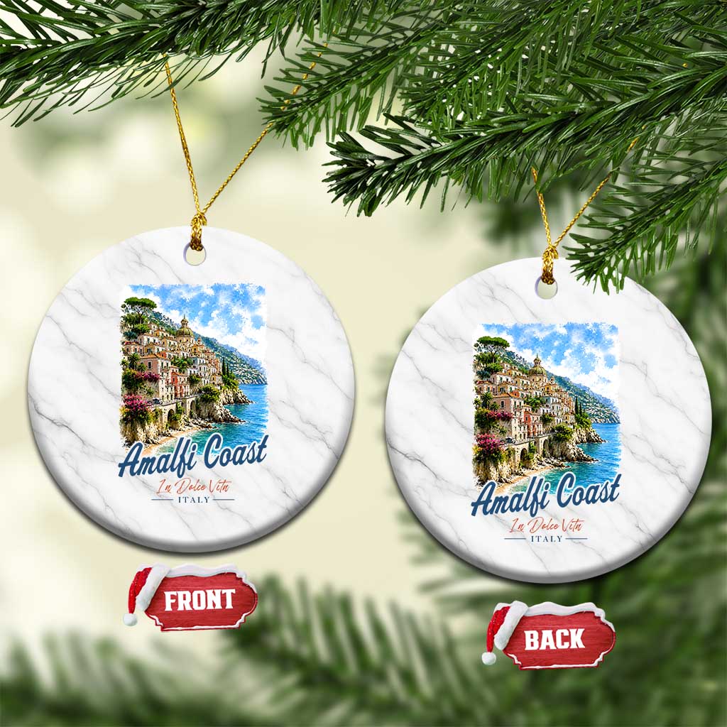 Amalfi Coast Ceramic Ornament La Dolce Vita Italy Coastal Village Vintage Mediterranean Paradise