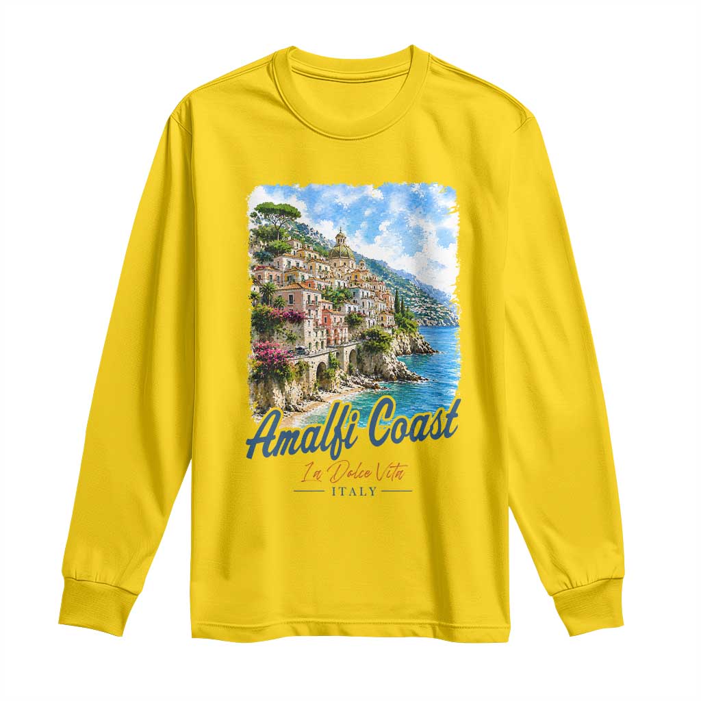 Amalfi Coast Long Sleeve Shirt La Dolce Vita Italy Coastal Village Vintage Mediterranean Paradise