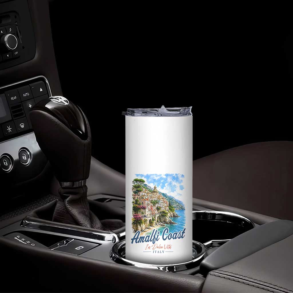 Amalfi Coast Skinny Tumbler La Dolce Vita Italy Coastal Village Vintage Mediterranean Paradise