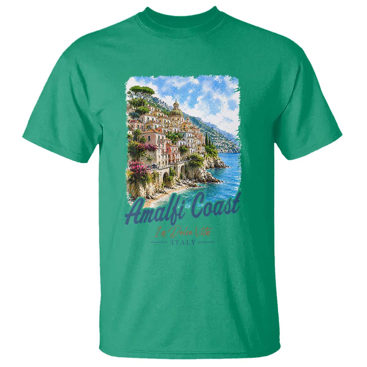 Amalfi Coast T Shirt La Dolce Vita Italy Coastal Village Vintage Mediterranean Paradise