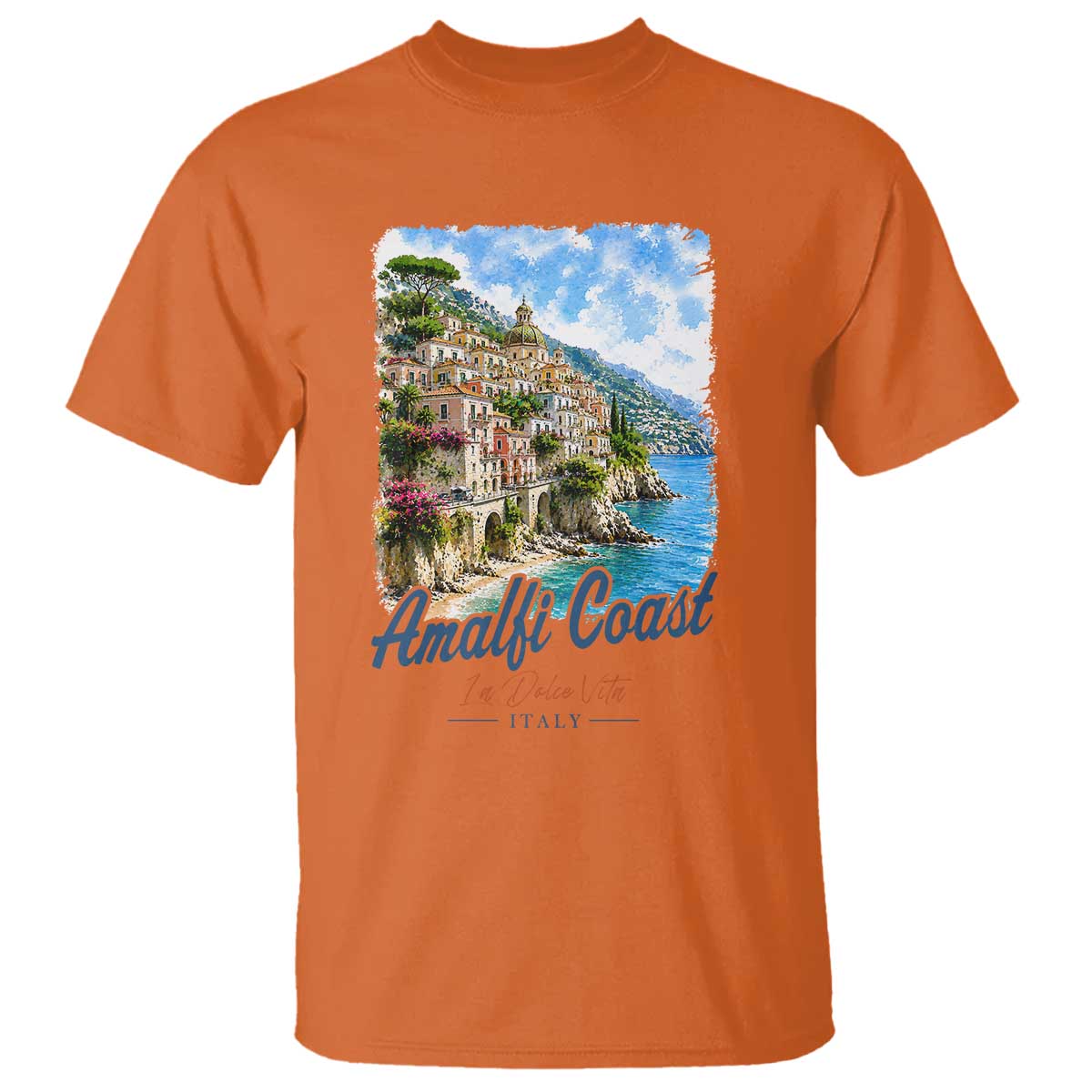 Amalfi Coast T Shirt La Dolce Vita Italy Coastal Village Vintage Mediterranean Paradise