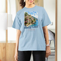 Amalfi Coast T Shirt For Women La Dolce Vita Italy Coastal Village Vintage Mediterranean Paradise