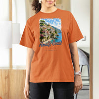 Amalfi Coast T Shirt For Women La Dolce Vita Italy Coastal Village Vintage Mediterranean Paradise