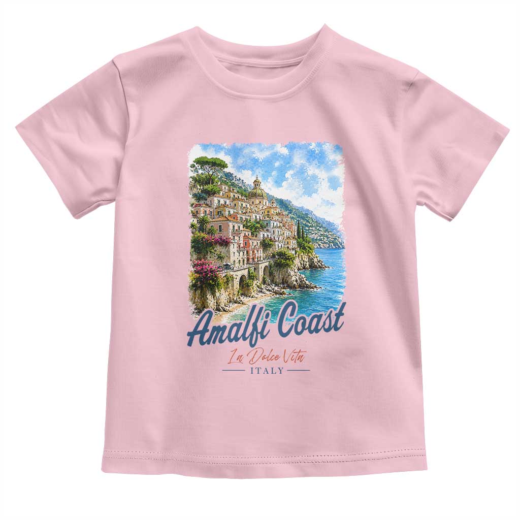 Amalfi Coast Toddler T Shirt La Dolce Vita Italy Coastal Village Vintage Mediterranean Paradise