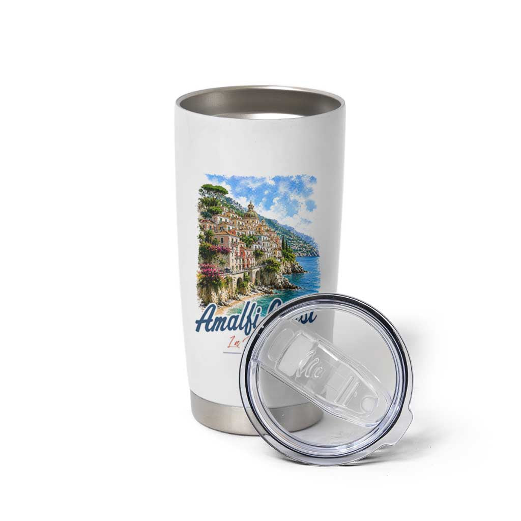 Amalfi Coast Tumbler Cup La Dolce Vita Italy Coastal Village Vintage Mediterranean Paradise