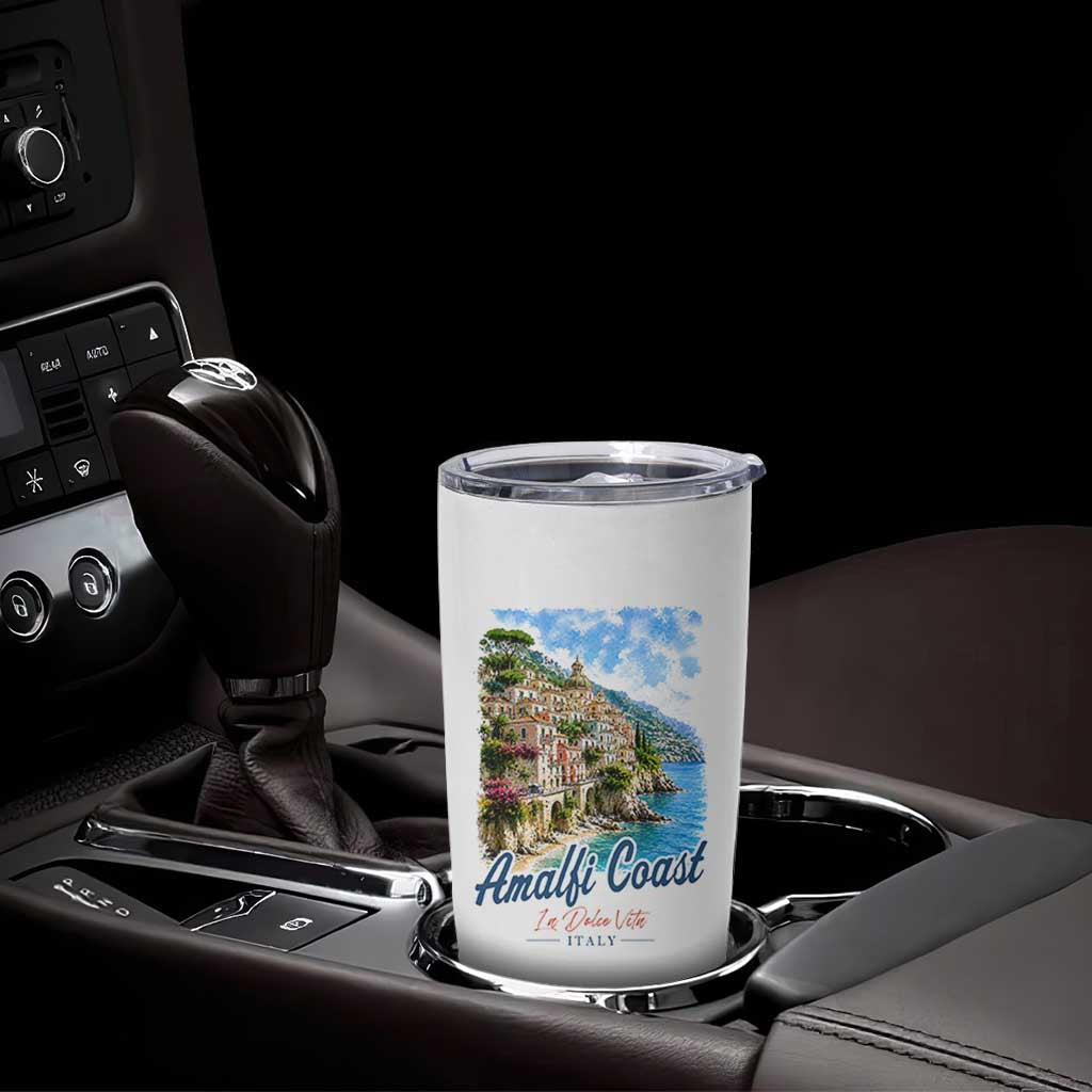 Amalfi Coast Tumbler Cup La Dolce Vita Italy Coastal Village Vintage Mediterranean Paradise