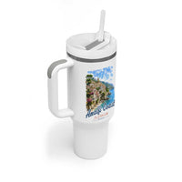 Amalfi Coast Tumbler With Handle La Dolce Vita Italy Coastal Village Vintage Mediterranean Paradise