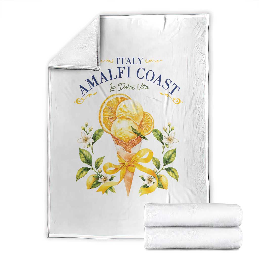 Amalfi Coast Limoncello Gelato Throw Blanket La Dolce Vita Italy Lemon Dessert Summer