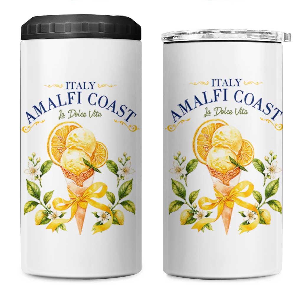 Amalfi Coast Limoncello Gelato 4 in 1 Can Cooler Tumbler La Dolce Vita Italy Lemon Dessert Summer