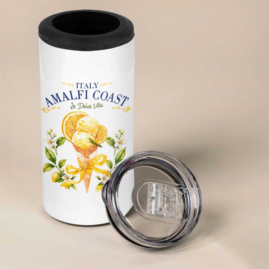 Amalfi Coast Limoncello Gelato 4 in 1 Can Cooler Tumbler La Dolce Vita Italy Lemon Dessert Summer