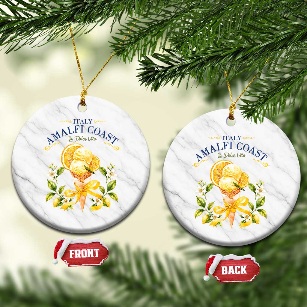Amalfi Coast Limoncello Gelato Ceramic Ornament La Dolce Vita Italy Lemon Dessert Summer