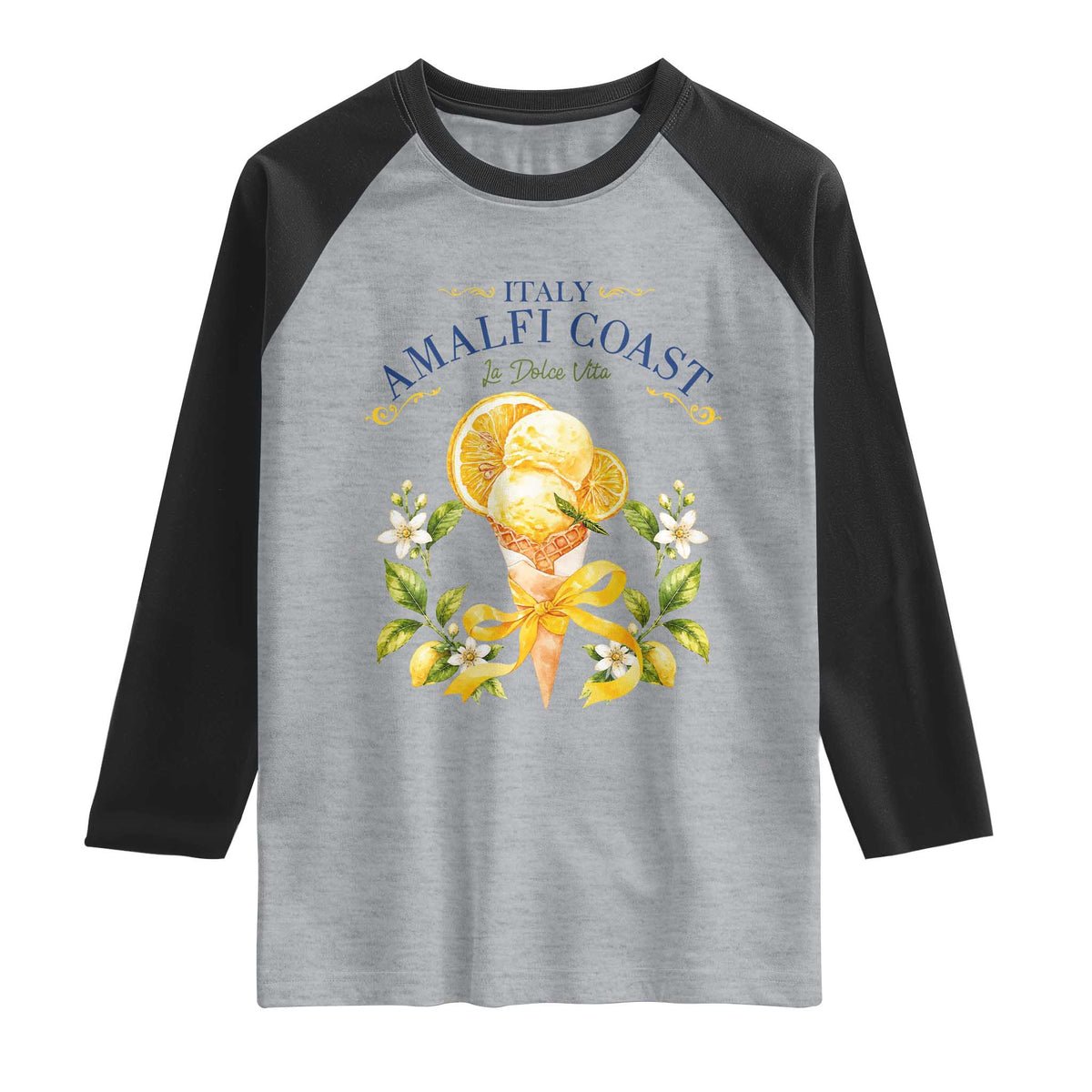 Amalfi Coast Limoncello Gelato Raglan Shirt La Dolce Vita Italy Lemon Dessert Summer