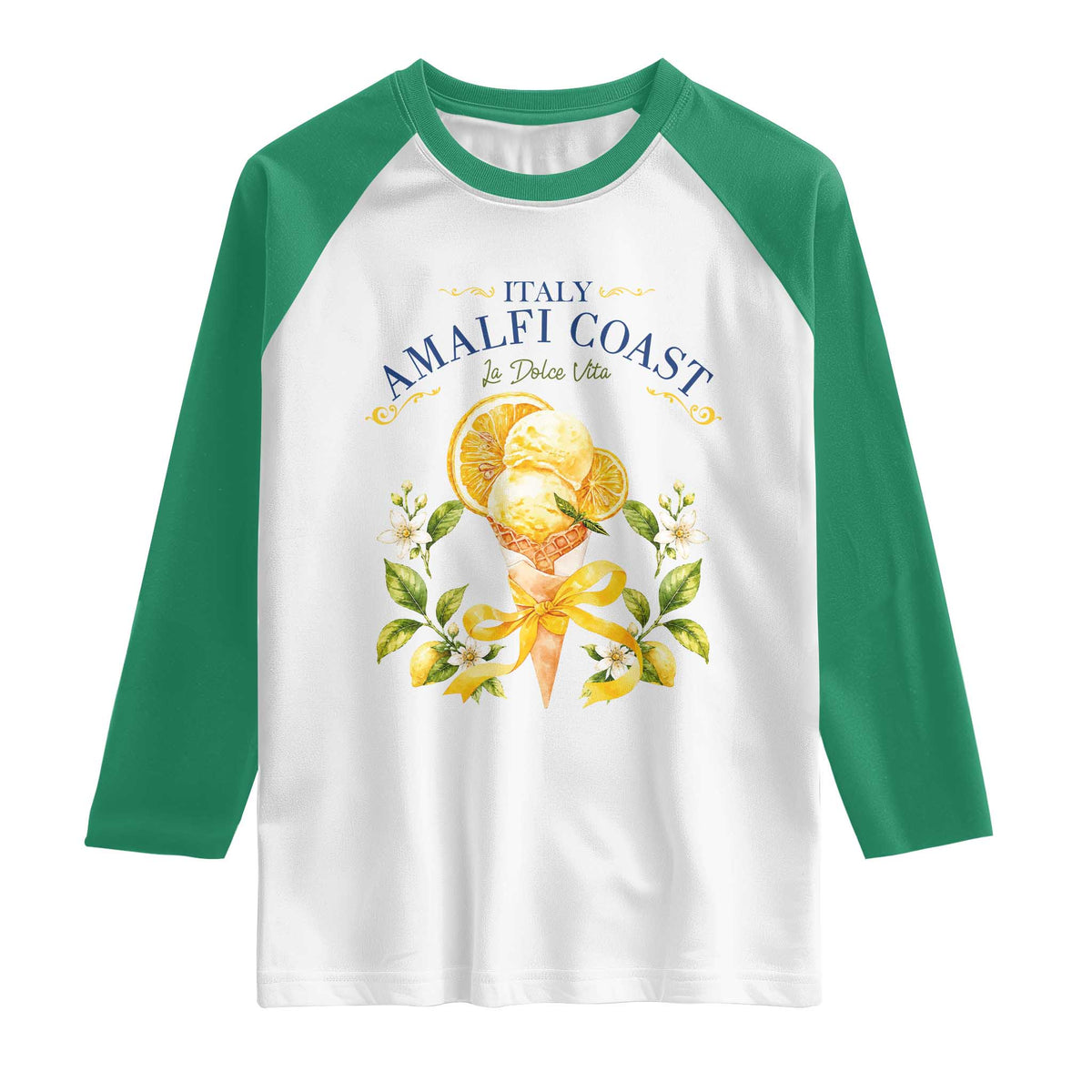 Amalfi Coast Limoncello Gelato Raglan Shirt La Dolce Vita Italy Lemon Dessert Summer