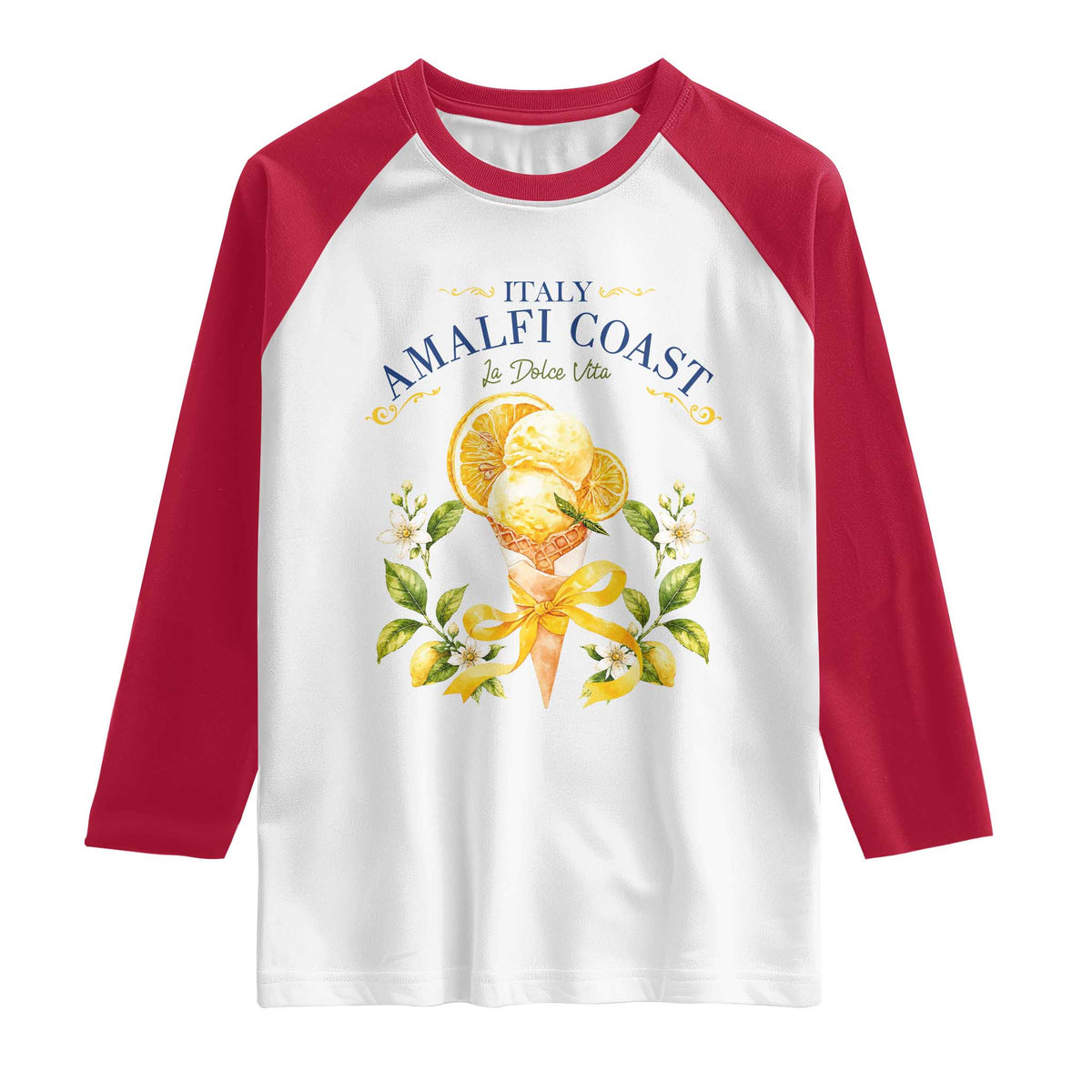 Amalfi Coast Limoncello Gelato Raglan Shirt La Dolce Vita Italy Lemon Dessert Summer