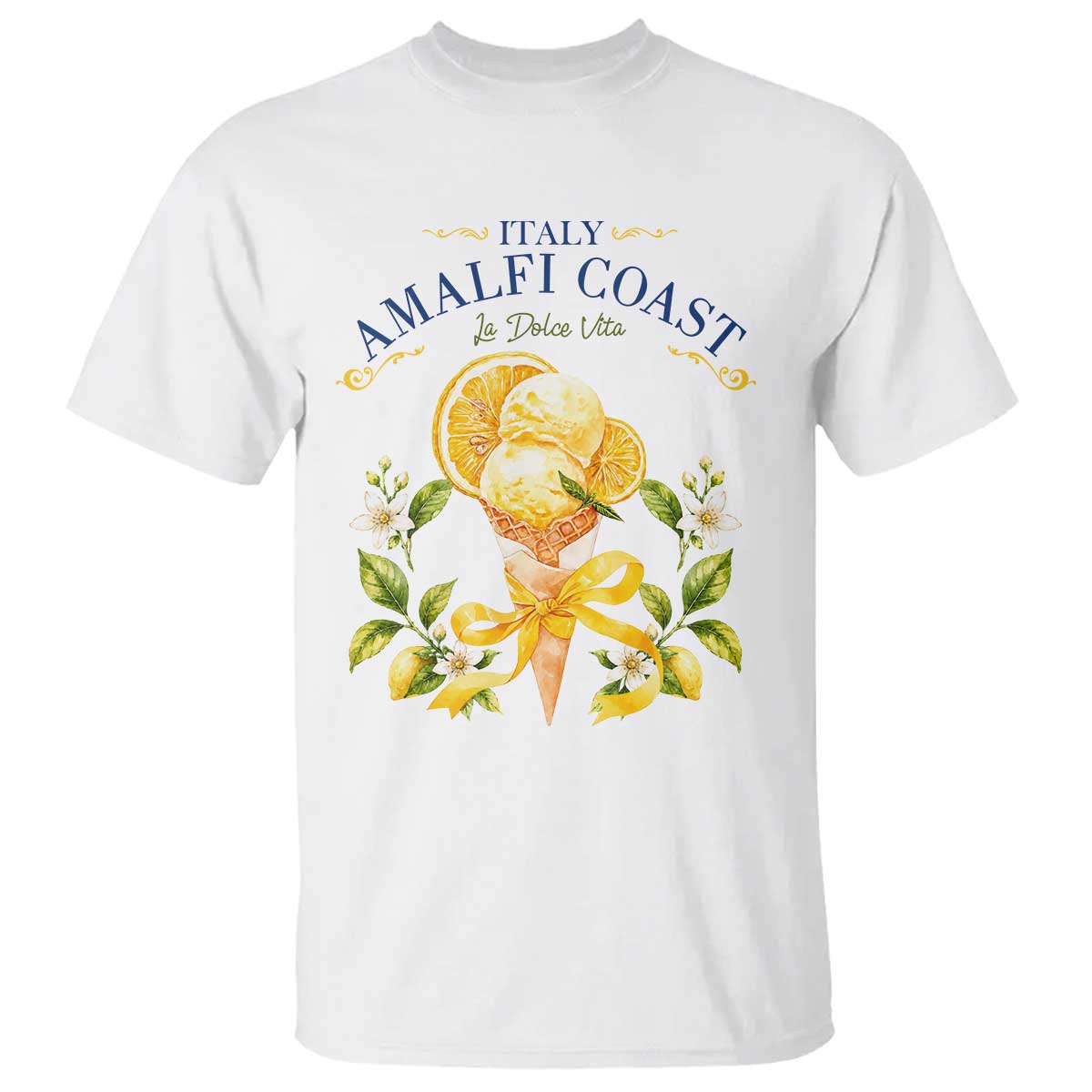Amalfi Coast Limoncello Gelato T Shirt La Dolce Vita Italy Lemon Dessert Summer