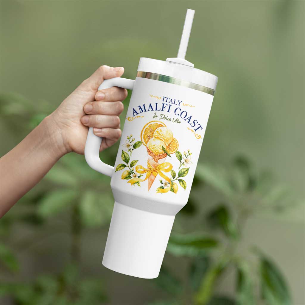 Amalfi Coast Limoncello Gelato Tumbler With Handle La Dolce Vita Italy Lemon Dessert Summer