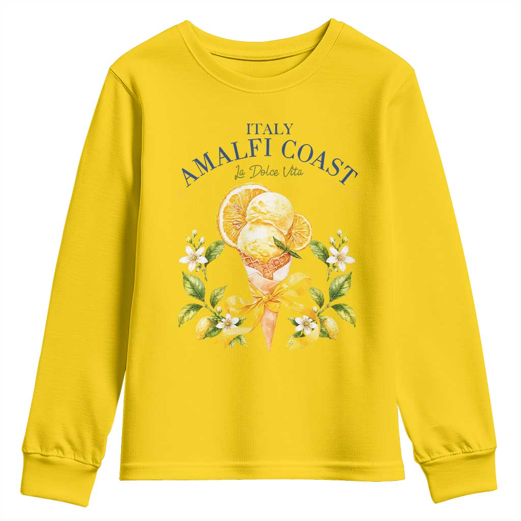 Amalfi Coast Limoncello Gelato Youth Sweatshirt La Dolce Vita Italy Lemon Dessert Summer