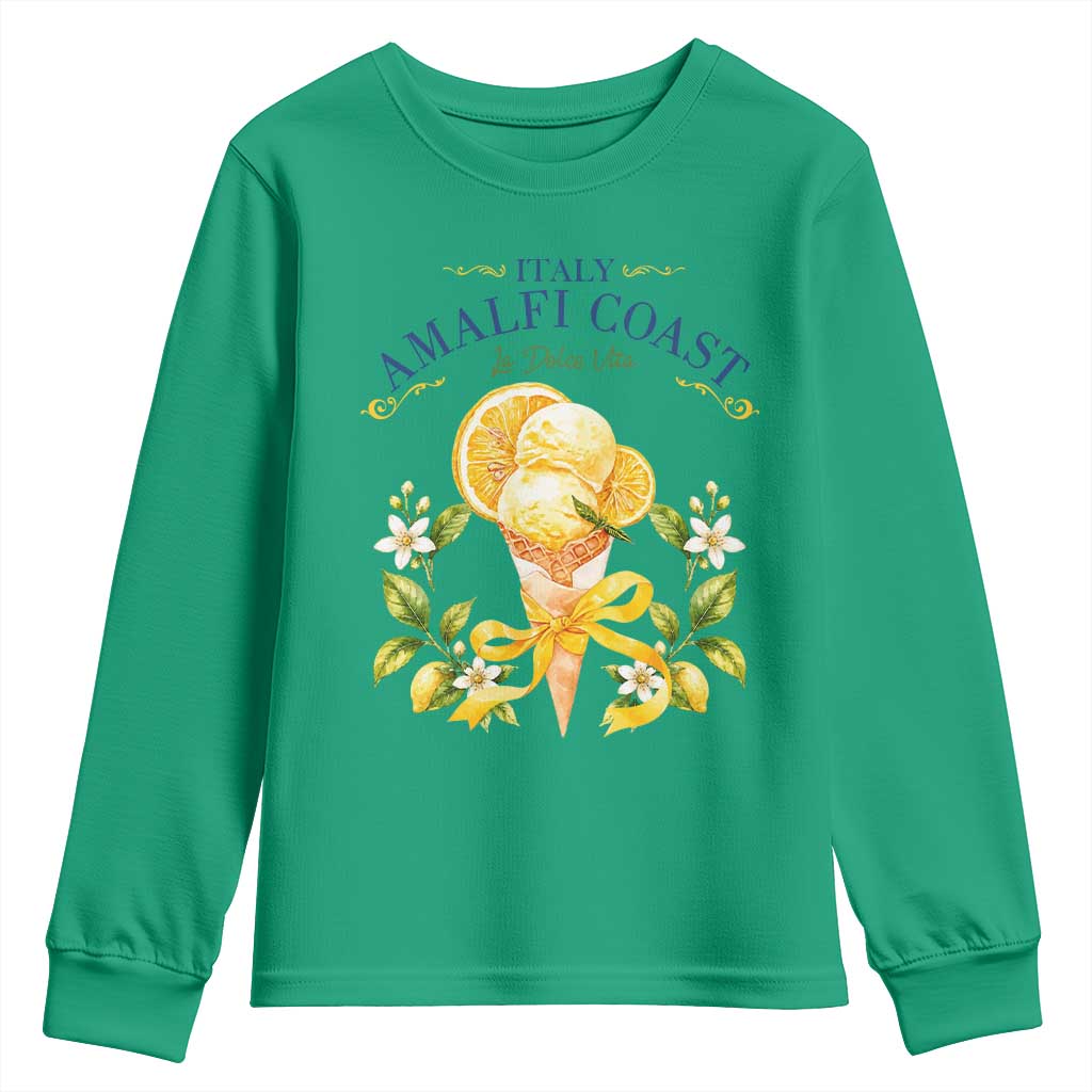 Amalfi Coast Limoncello Gelato Youth Sweatshirt La Dolce Vita Italy Lemon Dessert Summer