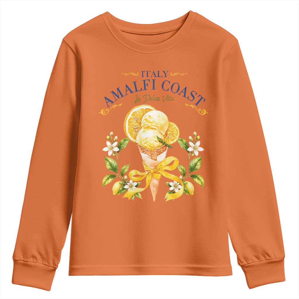 Amalfi Coast Limoncello Gelato Youth Sweatshirt La Dolce Vita Italy Lemon Dessert Summer