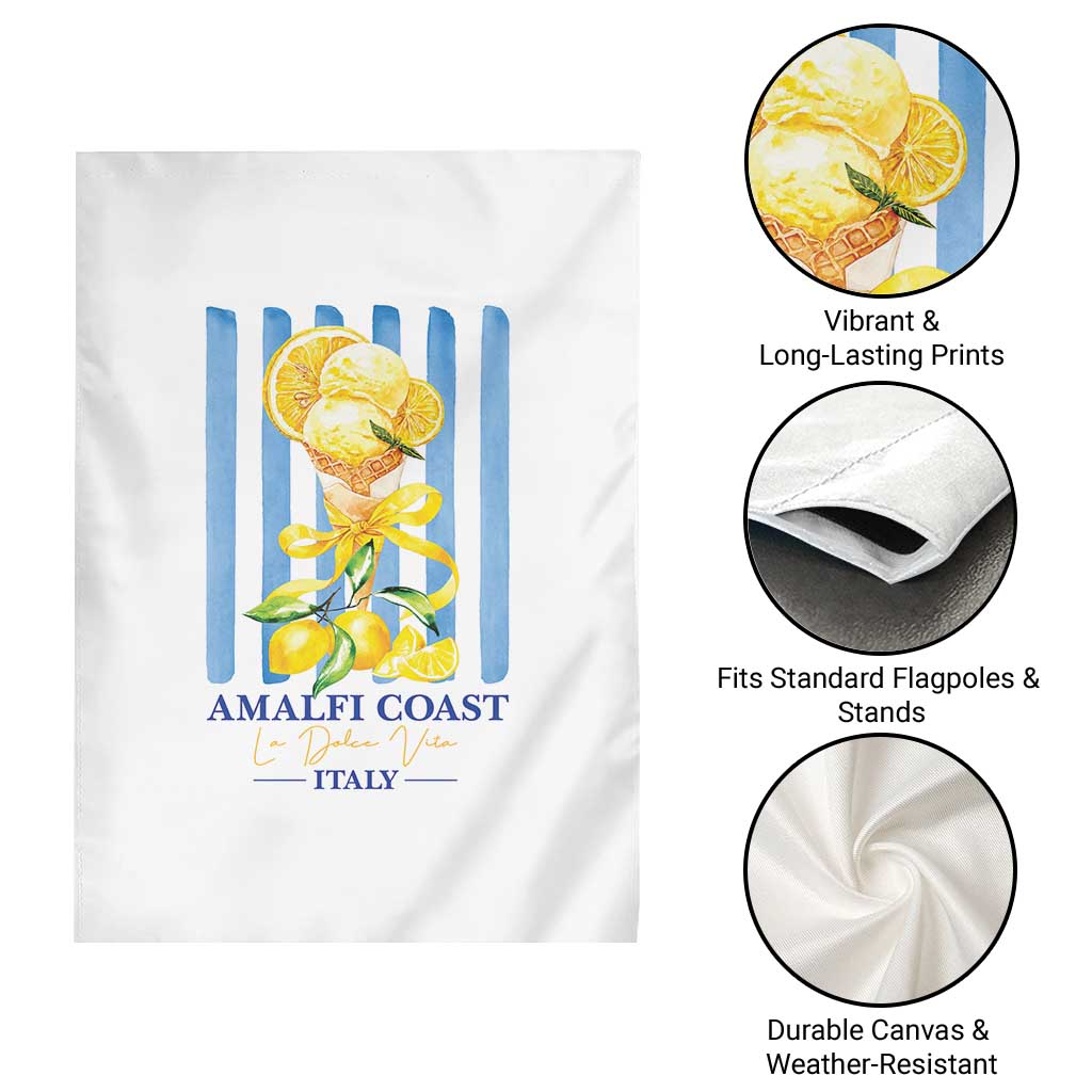 Amalfi Coast Italy Lemon Gelato Garden Flag La Dolce Vita Citrus Summer Travel Vintage Coastal