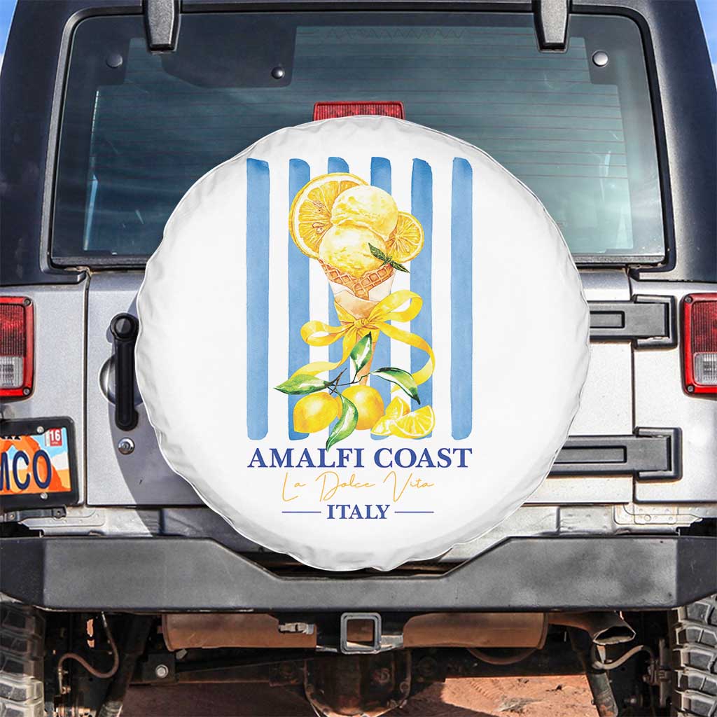 Amalfi Coast Italy Lemon Gelato Spare Tire Cover La Dolce Vita Citrus Summer Travel Vintage Coastal