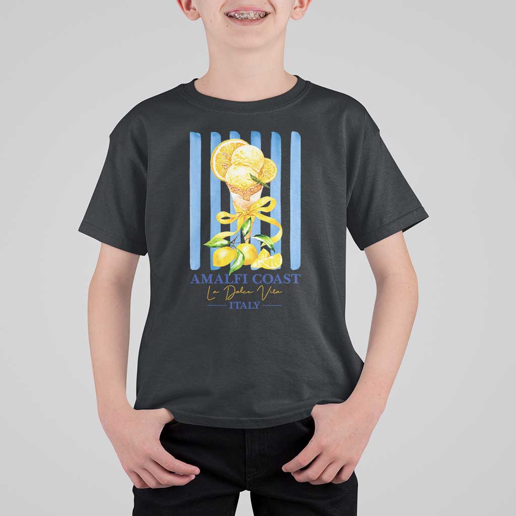 Amalfi Coast Italy Lemon Gelato T Shirt For Kid La Dolce Vita Citrus Summer Travel Vintage Coastal