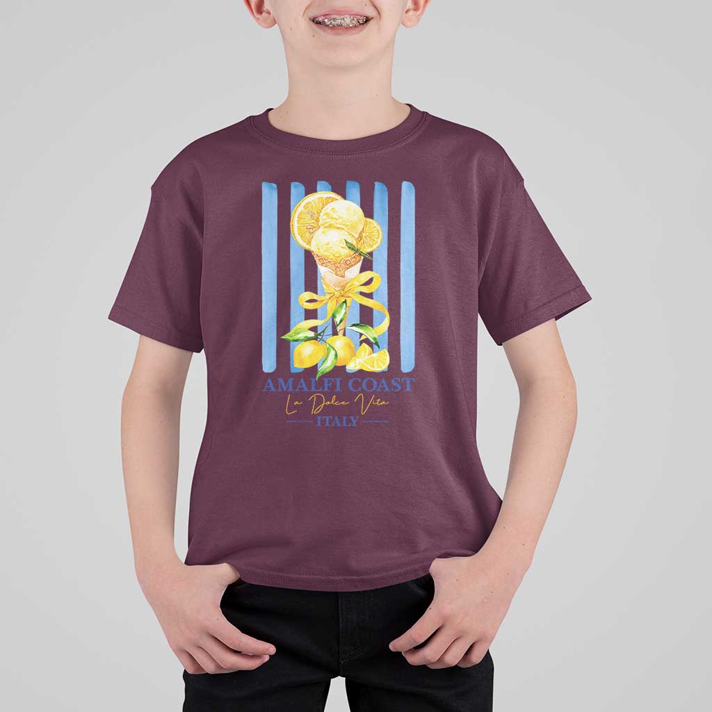 Amalfi Coast Italy Lemon Gelato T Shirt For Kid La Dolce Vita Citrus Summer Travel Vintage Coastal