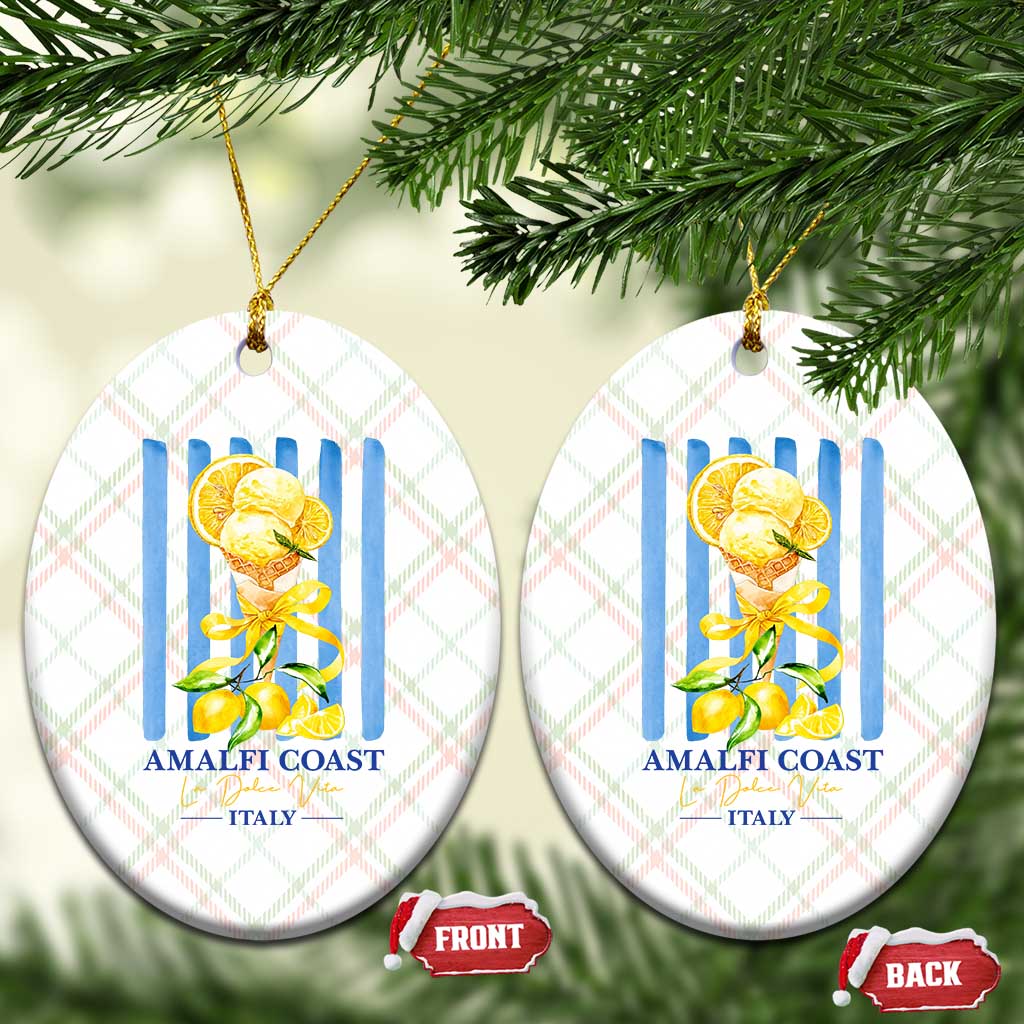 Amalfi Coast Italy Lemon Gelato Ceramic Ornament La Dolce Vita Citrus Summer Travel Vintage Coastal