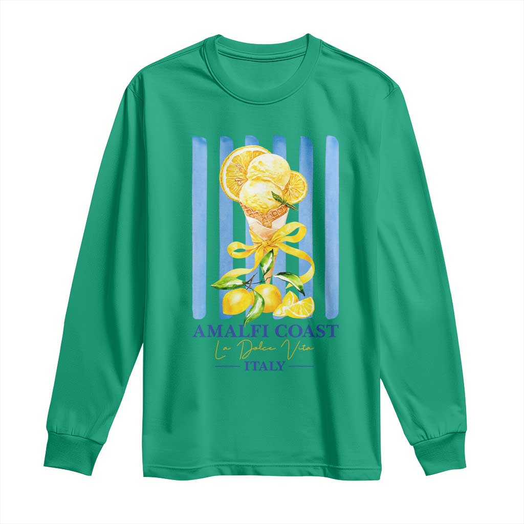 Amalfi Coast Italy Lemon Gelato Long Sleeve Shirt La Dolce Vita Citrus Summer Travel Vintage Coastal