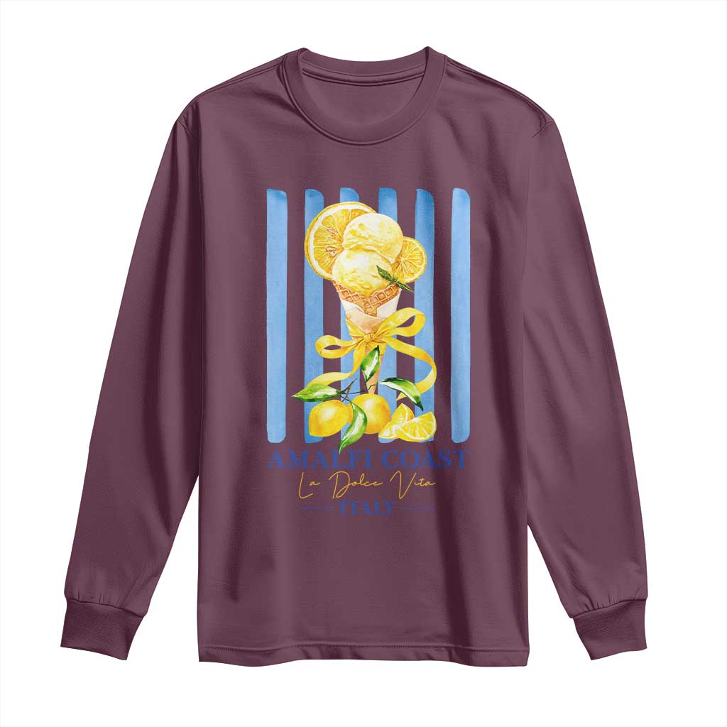 Amalfi Coast Italy Lemon Gelato Long Sleeve Shirt La Dolce Vita Citrus Summer Travel Vintage Coastal