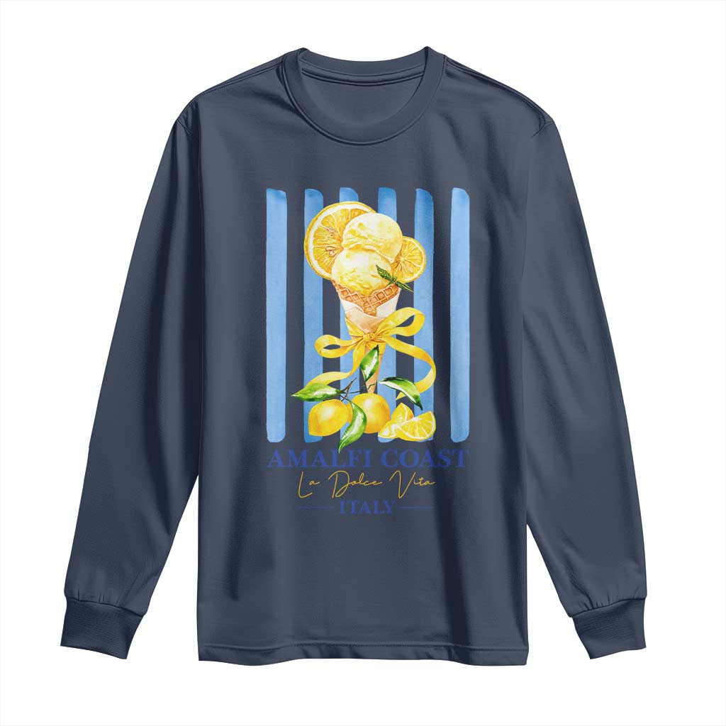 Amalfi Coast Italy Lemon Gelato Long Sleeve Shirt La Dolce Vita Citrus Summer Travel Vintage Coastal