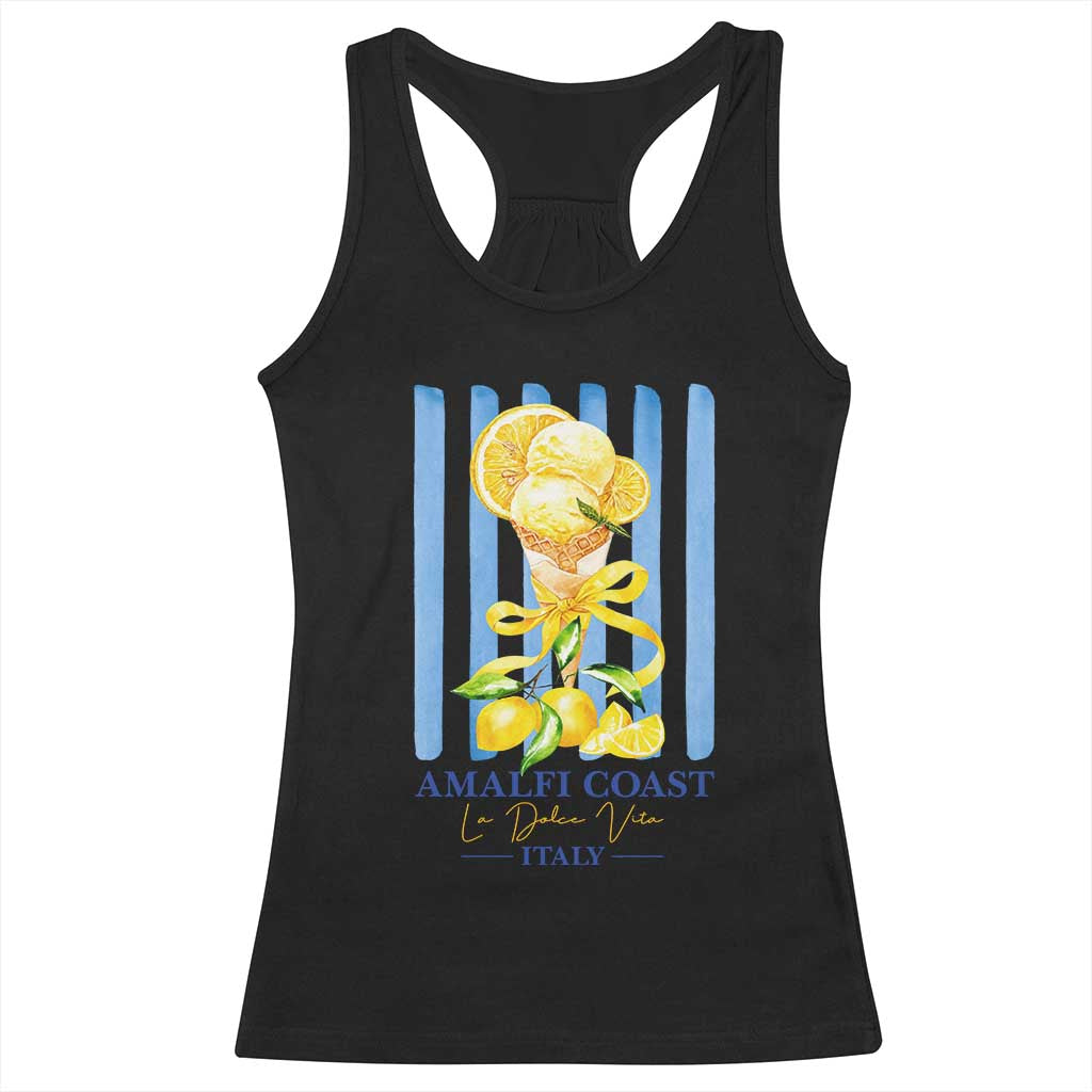 Amalfi Coast Italy Lemon Gelato Racerback Tank Top La Dolce Vita Citrus Summer Travel Vintage Coastal