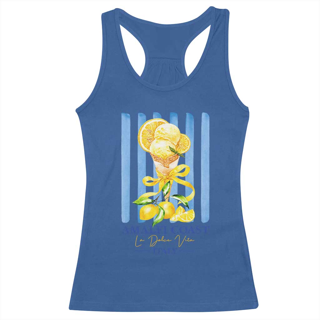 Amalfi Coast Italy Lemon Gelato Racerback Tank Top La Dolce Vita Citrus Summer Travel Vintage Coastal