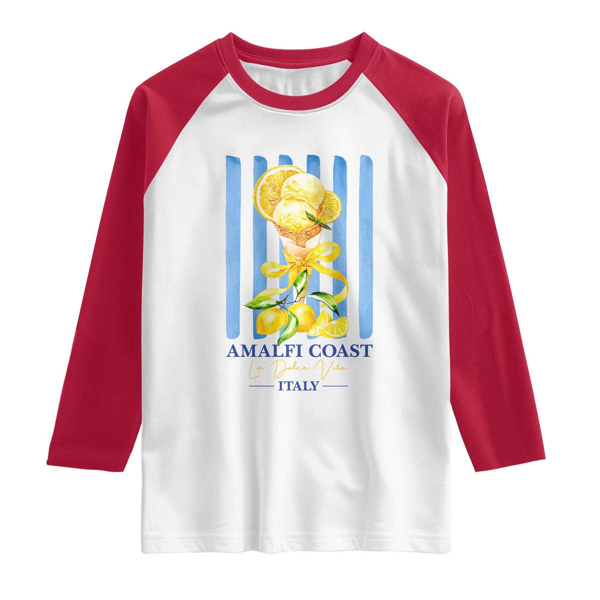 Amalfi Coast Italy Lemon Gelato Raglan Shirt La Dolce Vita Citrus Summer Travel Vintage Coastal