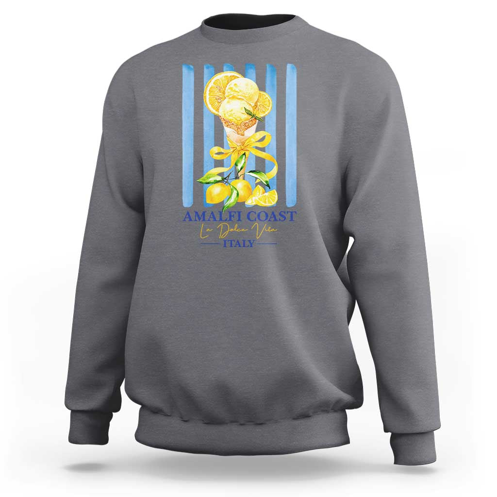 Amalfi Coast Italy Lemon Gelato Sweatshirt La Dolce Vita Citrus Summer Travel Vintage Coastal