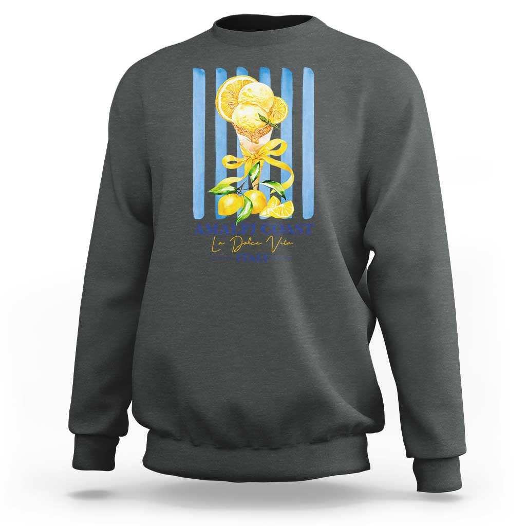 Amalfi Coast Italy Lemon Gelato Sweatshirt La Dolce Vita Citrus Summer Travel Vintage Coastal