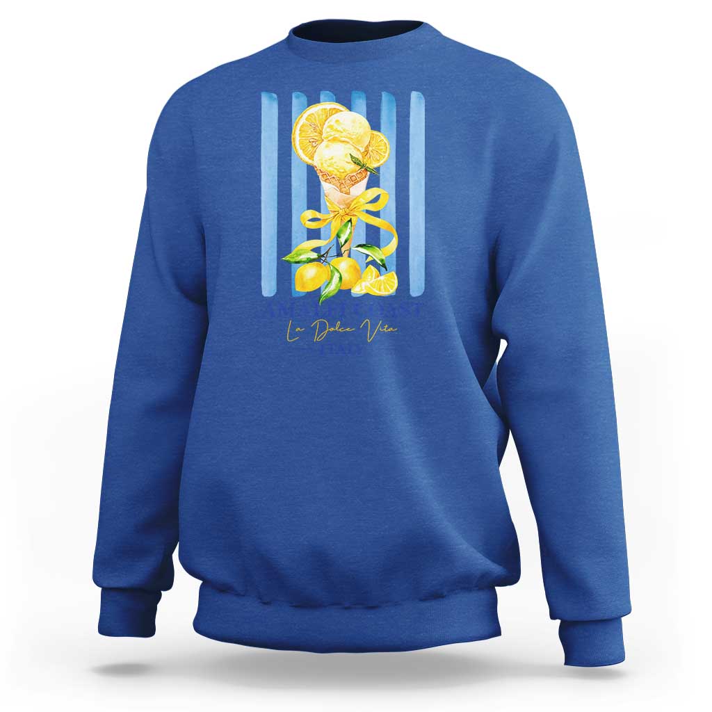 Amalfi Coast Italy Lemon Gelato Sweatshirt La Dolce Vita Citrus Summer Travel Vintage Coastal