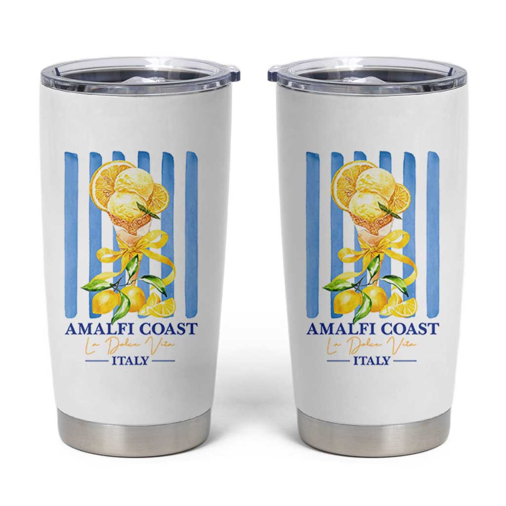 Amalfi Coast Italy Lemon Gelato Tumbler Cup La Dolce Vita Citrus Summer Travel Vintage Coastal