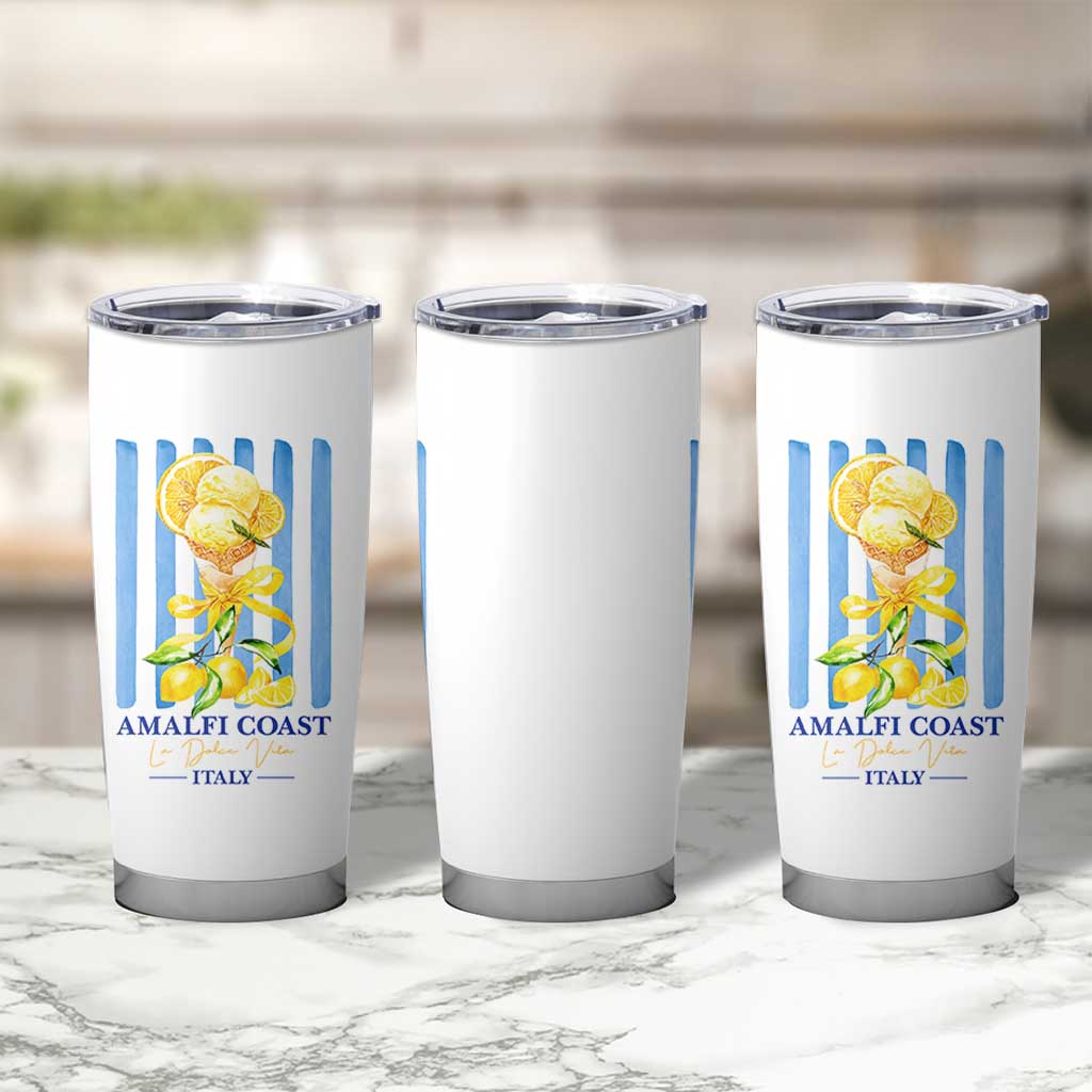 Amalfi Coast Italy Lemon Gelato Tumbler Cup La Dolce Vita Citrus Summer Travel Vintage Coastal
