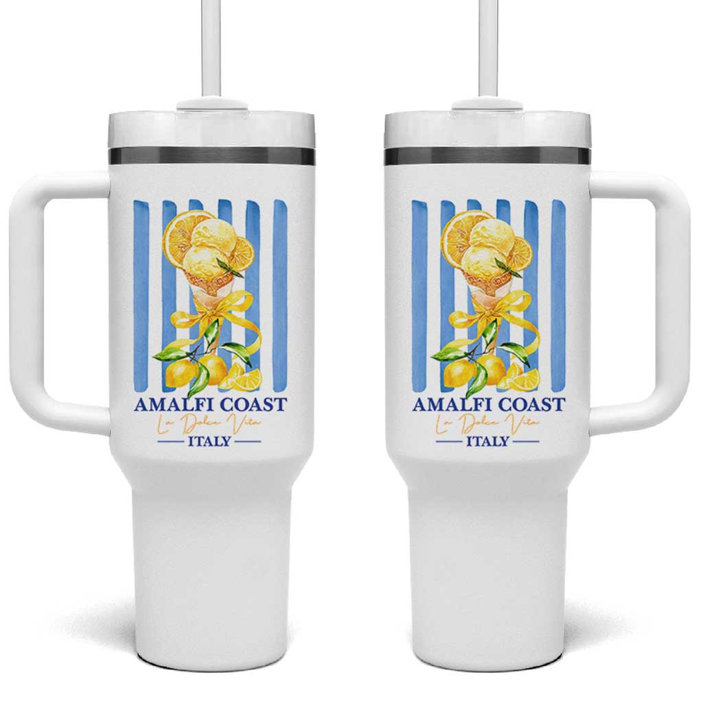 Amalfi Coast Italy Lemon Gelato Tumbler With Handle La Dolce Vita Citrus Summer Travel Vintage Coastal