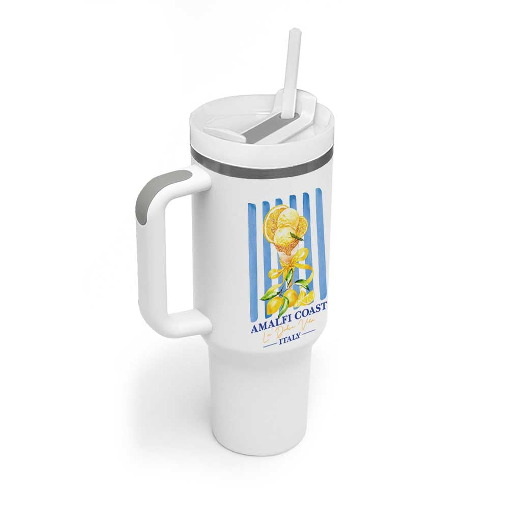 Amalfi Coast Italy Lemon Gelato Tumbler With Handle La Dolce Vita Citrus Summer Travel Vintage Coastal