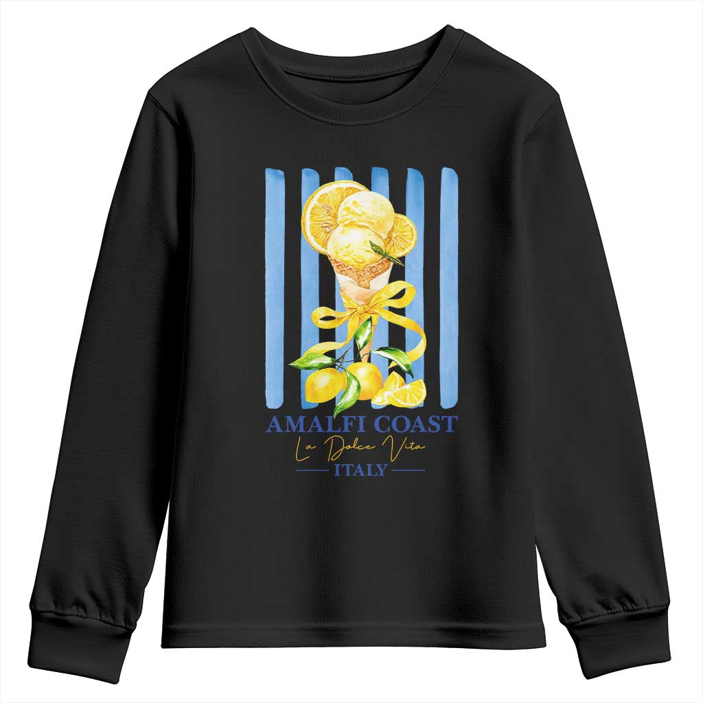 Amalfi Coast Italy Lemon Gelato Youth Sweatshirt La Dolce Vita Citrus Summer Travel Vintage Coastal