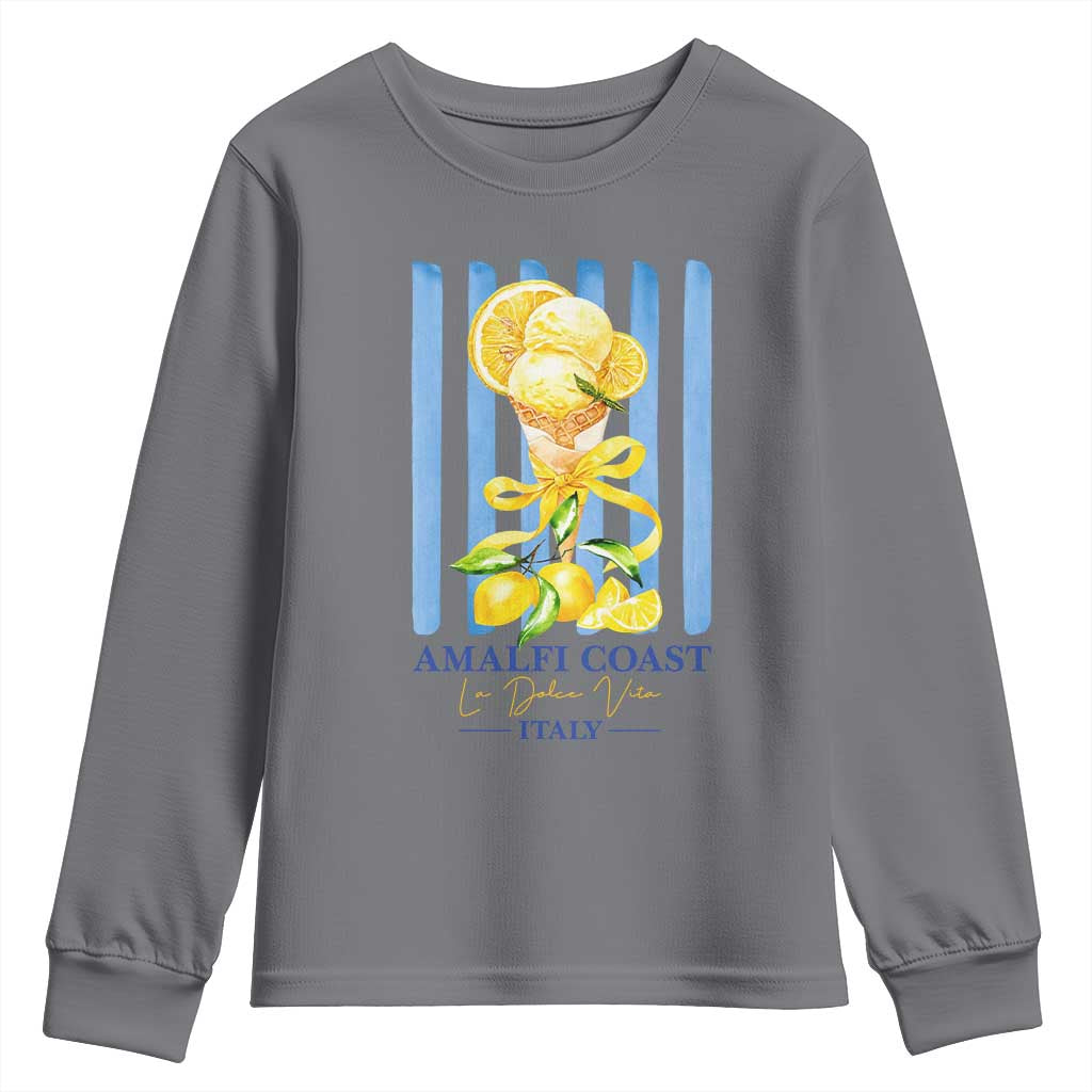 Amalfi Coast Italy Lemon Gelato Youth Sweatshirt La Dolce Vita Citrus Summer Travel Vintage Coastal