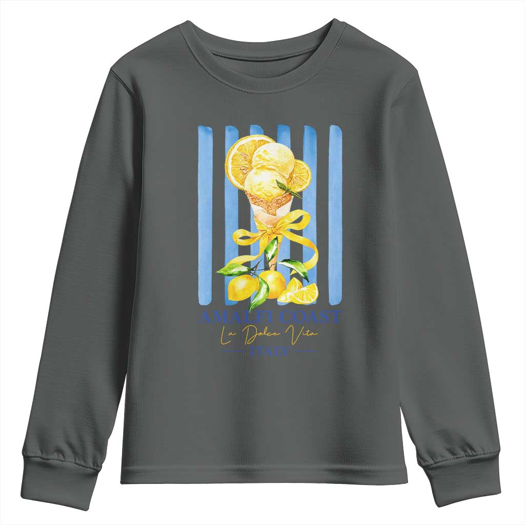 Amalfi Coast Italy Lemon Gelato Youth Sweatshirt La Dolce Vita Citrus Summer Travel Vintage Coastal
