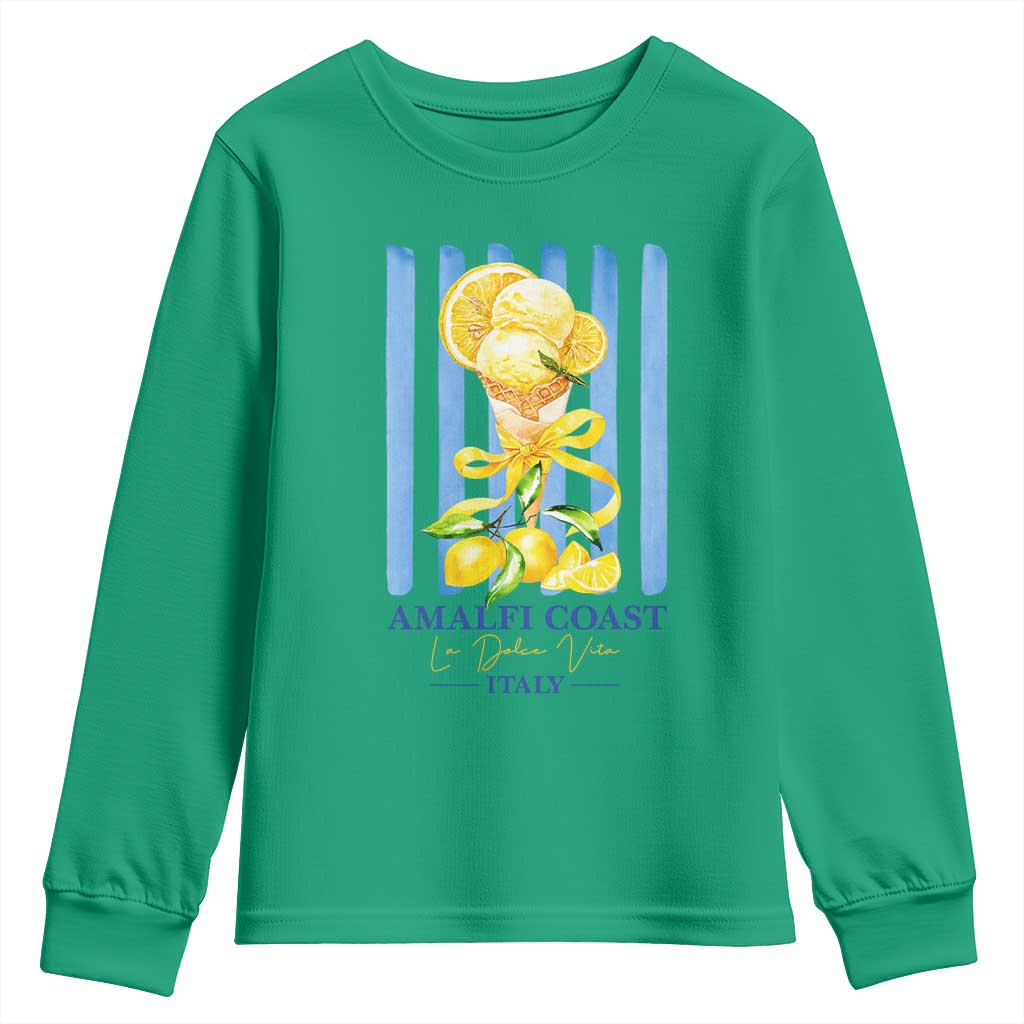 Amalfi Coast Italy Lemon Gelato Youth Sweatshirt La Dolce Vita Citrus Summer Travel Vintage Coastal