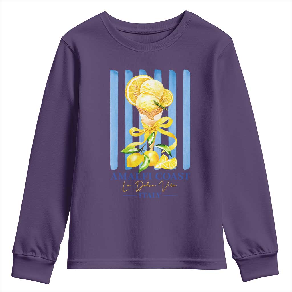 Amalfi Coast Italy Lemon Gelato Youth Sweatshirt La Dolce Vita Citrus Summer Travel Vintage Coastal