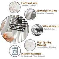 Goat Daddy Throw Blanket Funny Fathers Day Presents For Goat Dad US Flag